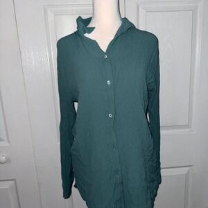 Babaton‎ Button Up Shirt Size XS Blue/Teal Color NWOT